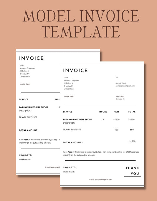 Freelance Model Invoice Template