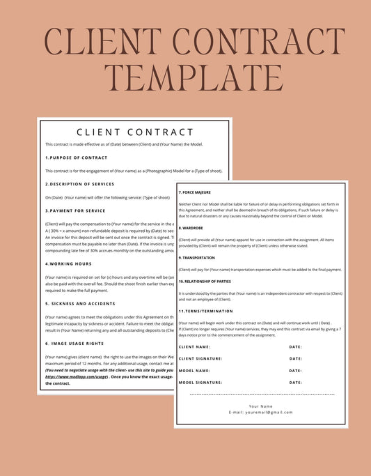 Freelance Model Client Contract Template